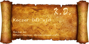 Keczer Dávid névjegykártya