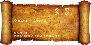Keczer Dávid névjegykártya