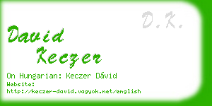 david keczer business card